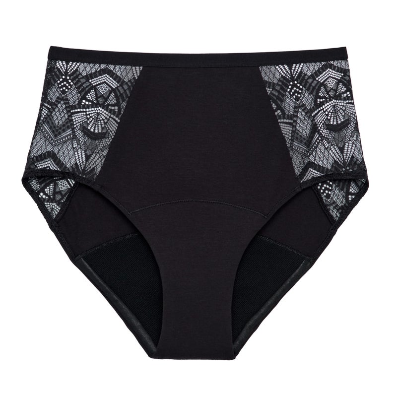 Thinx UltraSoft Period Underwear HiWaist Leakproof Underwear for Women Holds Up to 12 Regular Tampons Period Panties Reusable Comfortable Flexible Spicy with Lace XS